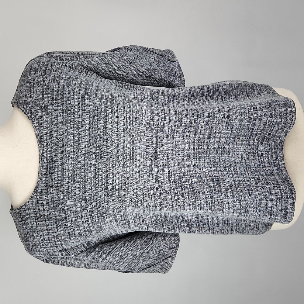 BANANA REPUBLIC Marled Gray Short Structured Sleeve Knit Career Top Size MP EUC